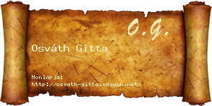 Osváth Gitta névjegykártya